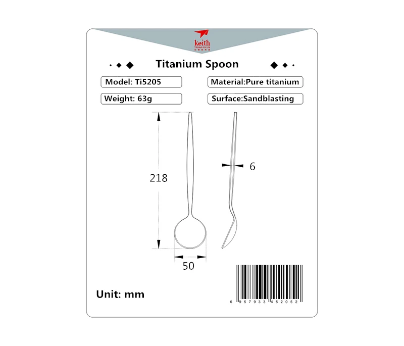 Кит чистый титан легкая ложка 63 г Открытый Кемпинг ложки для Пикника Сверхлегкий столовые приборы посуда Ti5205