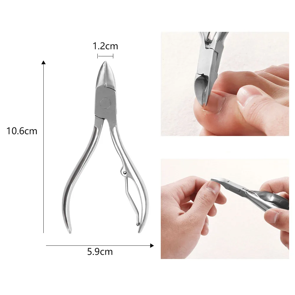 1 шт., профессиональные кусачки для ногтей из нержавеющей стали, кусачки для ногтей, резак для вросшего педикюра, средство для удаления омертвевшей кожи и грязи, инструмент для ухода за ногтями