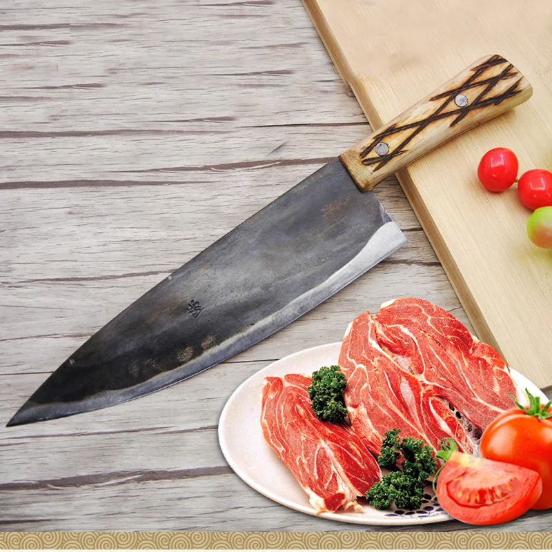

Free Shipping Metal Forged Handmade Clip Steel Chef Boning Knife Split Butcher Meat Knife Kitchen Professional Slicing Knives