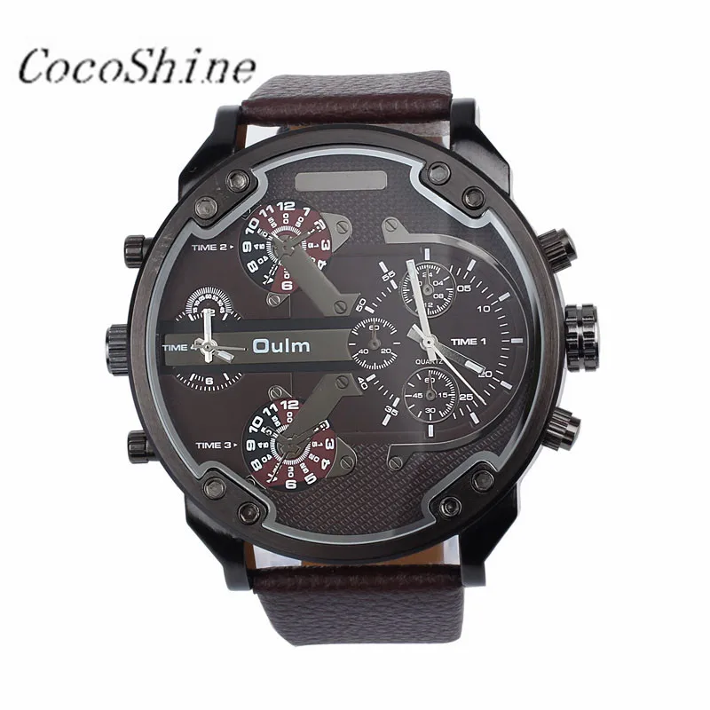 CocoShine A 728 font b Luxury b font Military Army Dual Time Quartz Large Dial Wrist