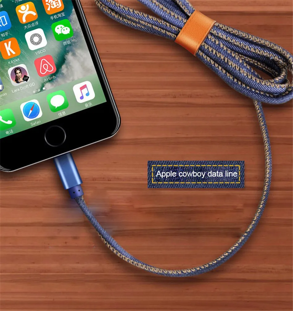 NOHON Cowboy Braided USB Charger Gold-plated Plug Fast Charge Adapter Data Cable Micro USB Cable For Iphone 5 6 7 8 Plus X 10 1m (10)