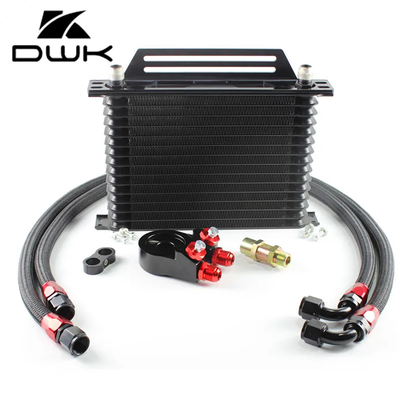 

DWK-Universal 15 Row AN10 15Rows Engine Oil Cooler Radiator Kits+Filter Adaptor Kits+Universal Oil Cooler BracketOA-T15BK-02BK-S