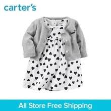 2pcs clothing sets sweet heart bodysuit dress with a cardigan Carter’s baby girl cotton Spring Summer Fall 126H362