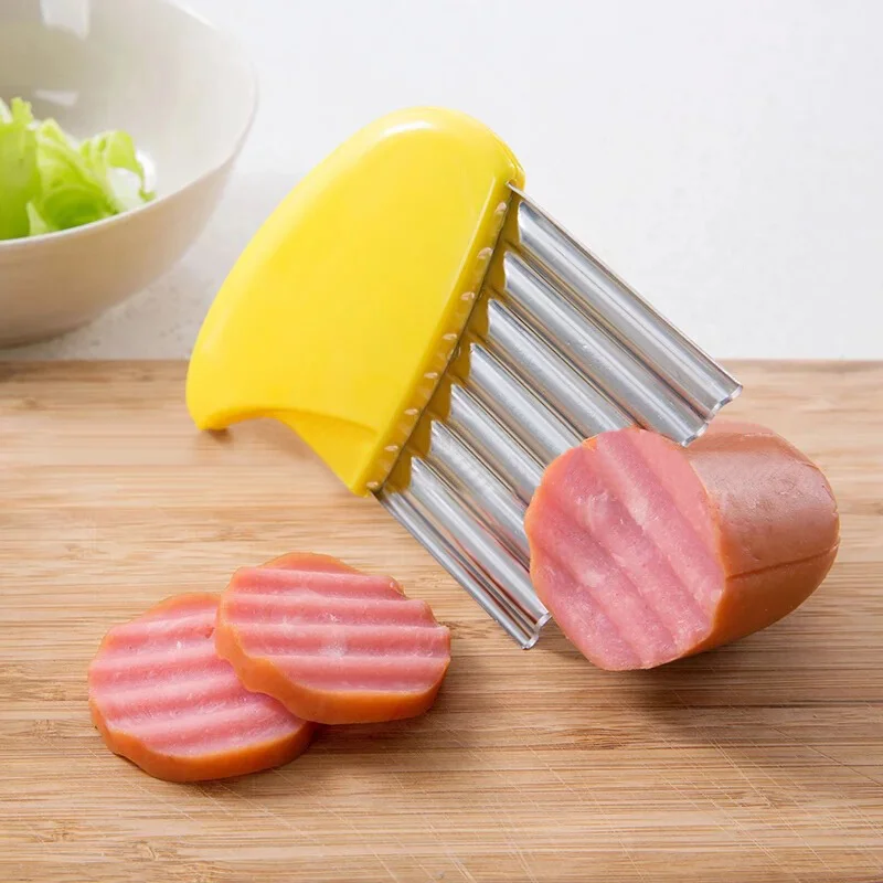 1pc Wave Shape Onion Potato Slicing Device Wrinkled Undulant Fries Salad Cutting Tool Slicer Kitchen Accessory Vegetable Cutter