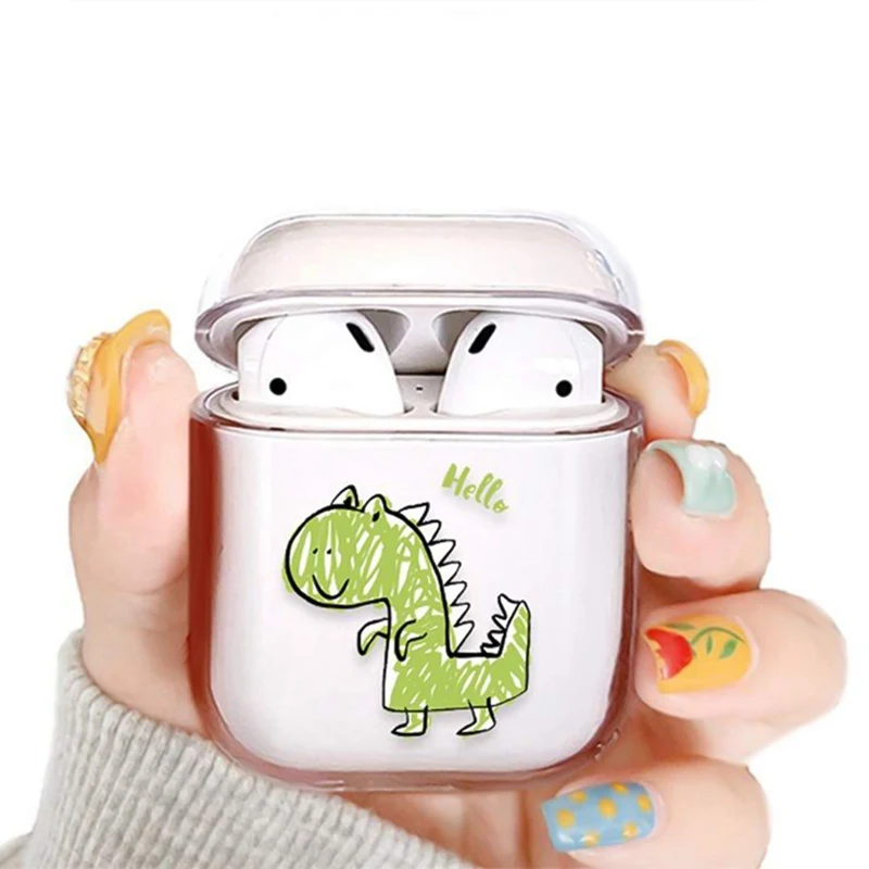  Für Airpods Fall Nette Für Airpods Abdeckung Cartoon Schützende Harte Transparent Drahtlose Kopfhör