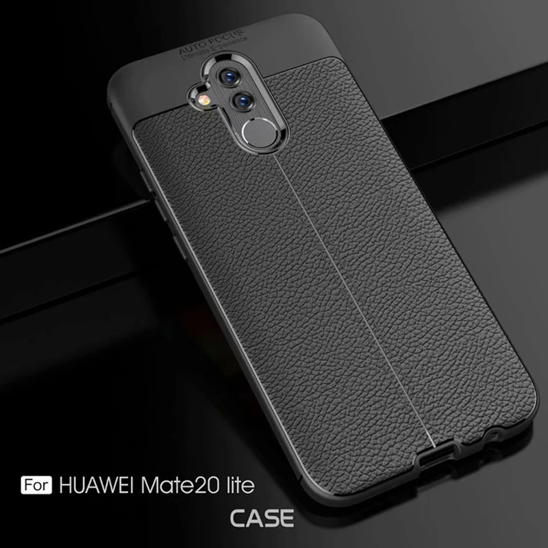 

YUETUO luxury leather Pattern phone back etui,coque,cover,case for huawei mate 20 Lite pro mate20 20Lite silicone accessories