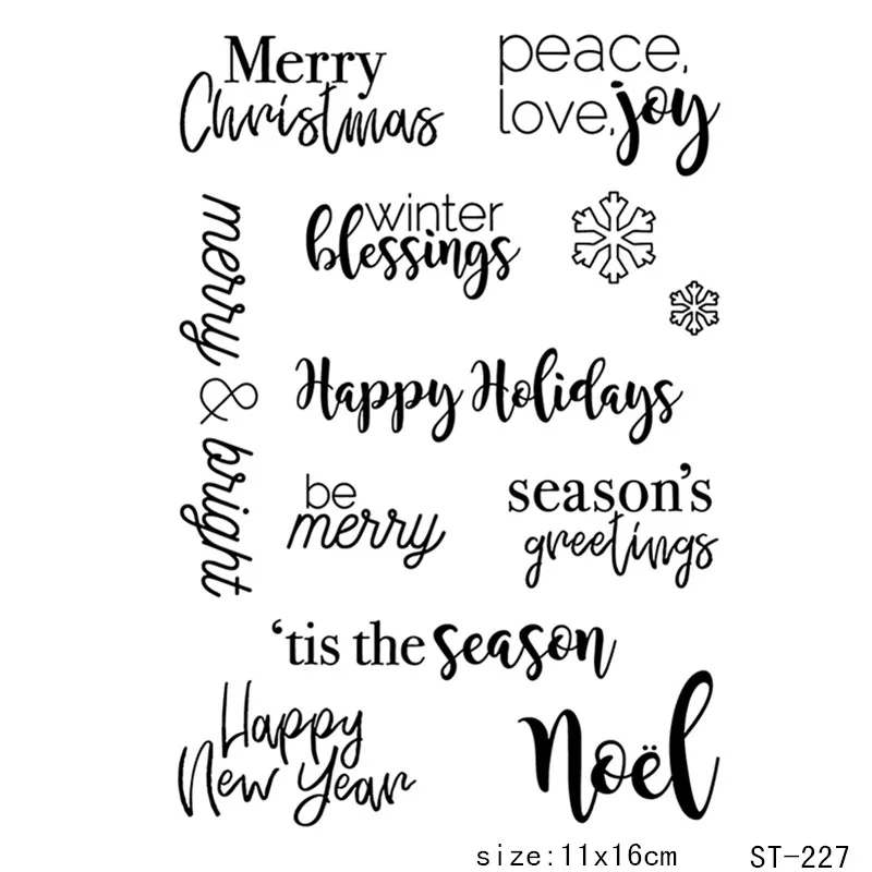 

Holiday Greetings Transparent Silicone Stamp/Seal for DIY Scrapbooking/Photo Album Decorative Card Making Clear Stamps Supplies