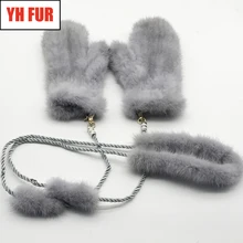 Роскошные зимние перчатки из натурального меха норки, женские вязаные перчатки из натурального меха норки, Хорошие эластичные варежки из меха норки для девочек