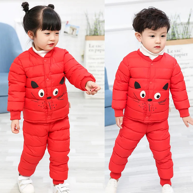 Conjuntos de Roupas dos Desenhos Calças da Criança dos Miúdos Ternos ao ar Hylkidhuose Inverno Bebê Meninas Meninos Animados Cabolsas Quentes Roupas Livre Infantil Traje 23 Hylkidhuose inverno bebê meninas meninos conjuntos de