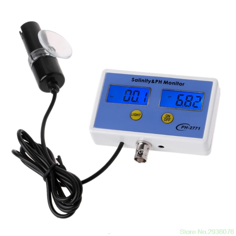 

2 In1 Digital Salinity & PH Meter Water Quality Monitor Test PH-2771 For Aquarium