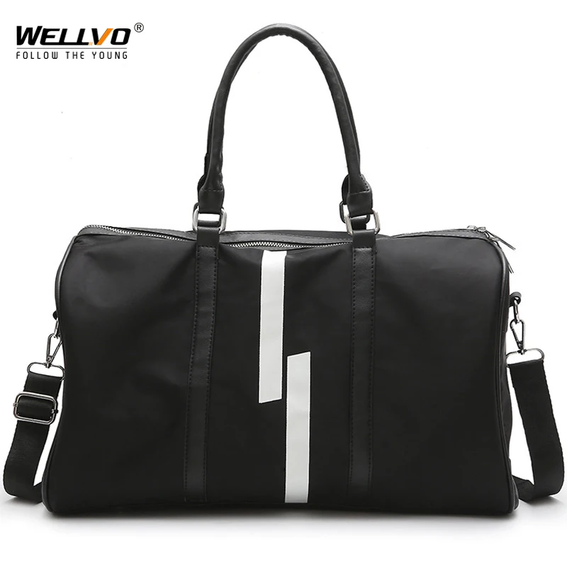 Black Nylon Travel Bag Big Duffel Round Tote Women Men's Gymnastic Bags Luggage bag Over the Shoulder Crossbody fashion XA201WC