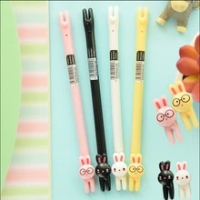 36 шт./лот черные чернила 0,5 мм кролик гелевая ручка для письма Kawaii аксессуары для офиса школьные принадлежности материал Escolar