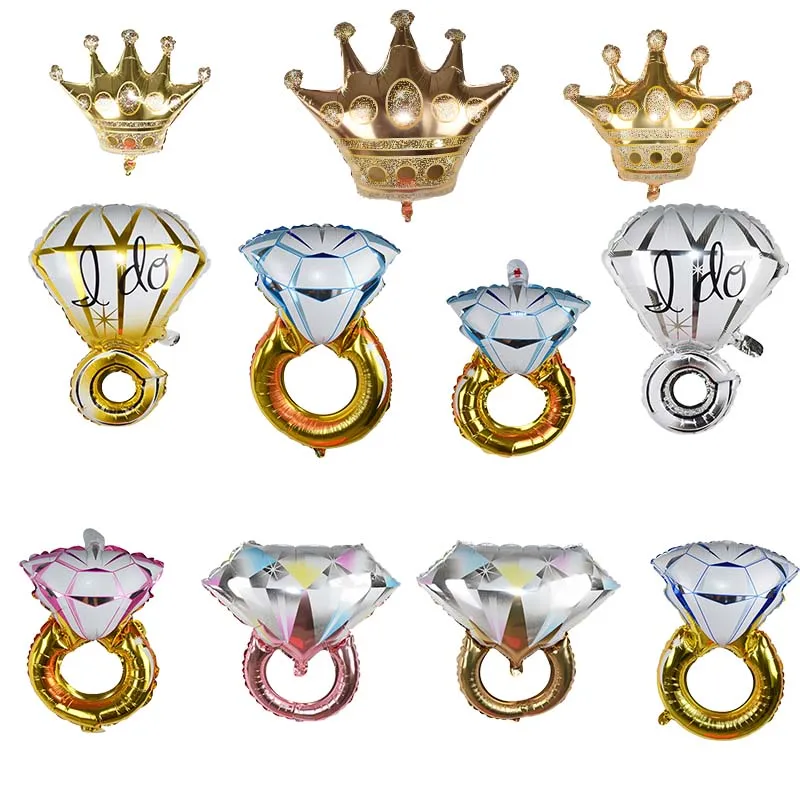 

1pc Diamond Ring Foil Balloons Propose Marriage Decor Inflatable Helium Ballon Valentines Wedding Party Decorative Balons Supply