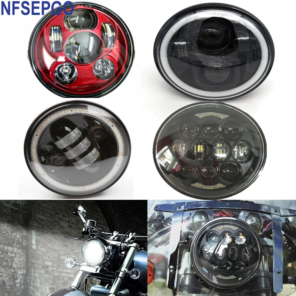NFSEPGO For Harley Davidson Street 750 Led Headlight 5 3/4" harley lamp