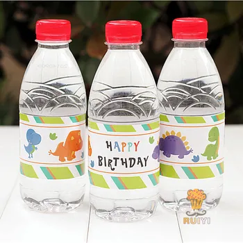 

24pcs Baby Dinosaur Happy Birthday water bottle label candy bar decoration kids birthday party supplies baby shower AW-0613