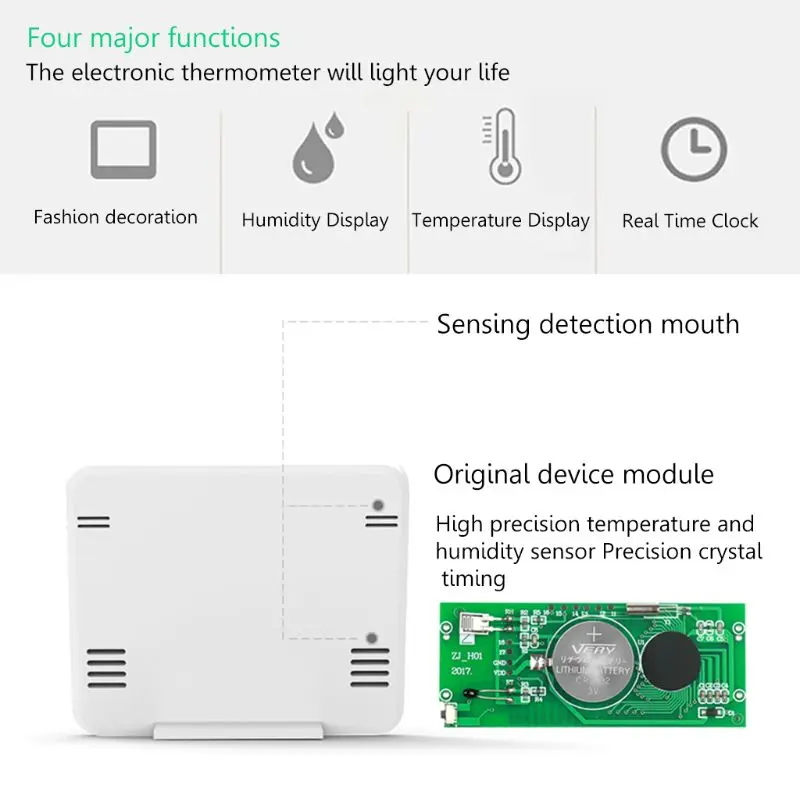 Многофункциональный Термометр-Гигрометр автоматический электронный монитор температуры и влажности Часы 3,2 дюймов Большой ЖК-экран