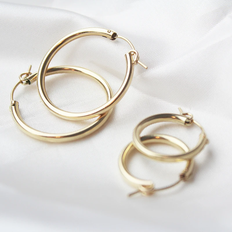 

Gold Filled Hoop Earrings Modern Jewelry Minimalism Boho Brincos Custom Gift Vintage Pendientes Oorbellen Earrings for women