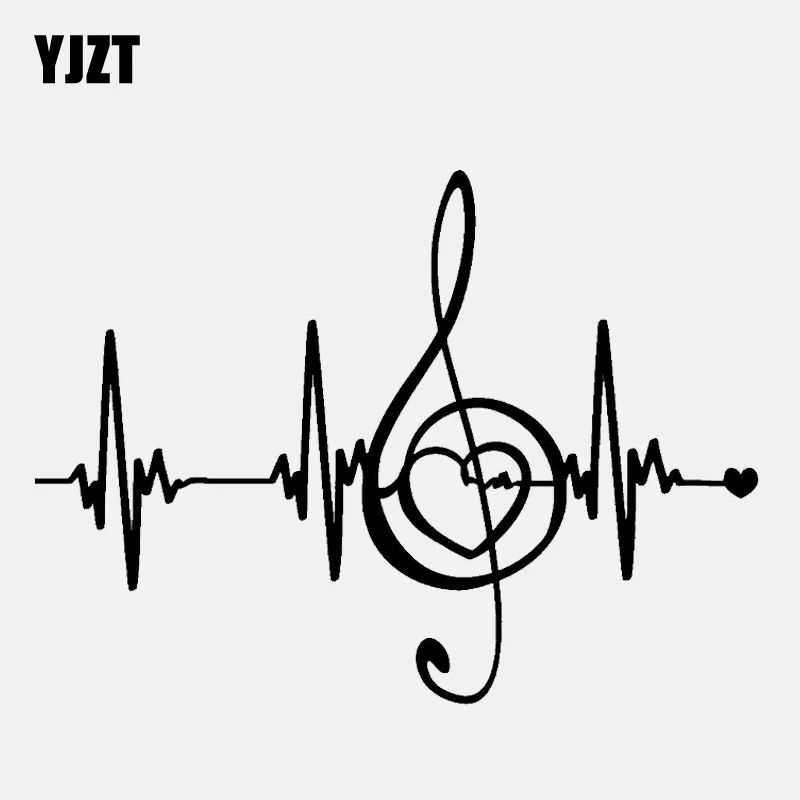 YJZT 14 9 см * 11 креативные музыкальные ноты цитаты сердцебиение виниловые