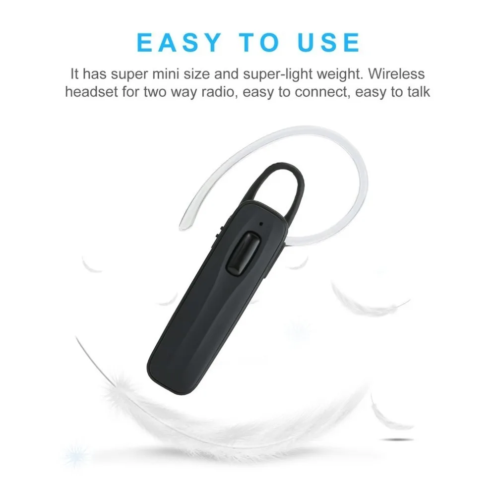 

Wireless Bluetooth Headset Adaptor Charger Adapter Hands Free Earpiece Transceiver Walkie Talkie For Driving Business Workout