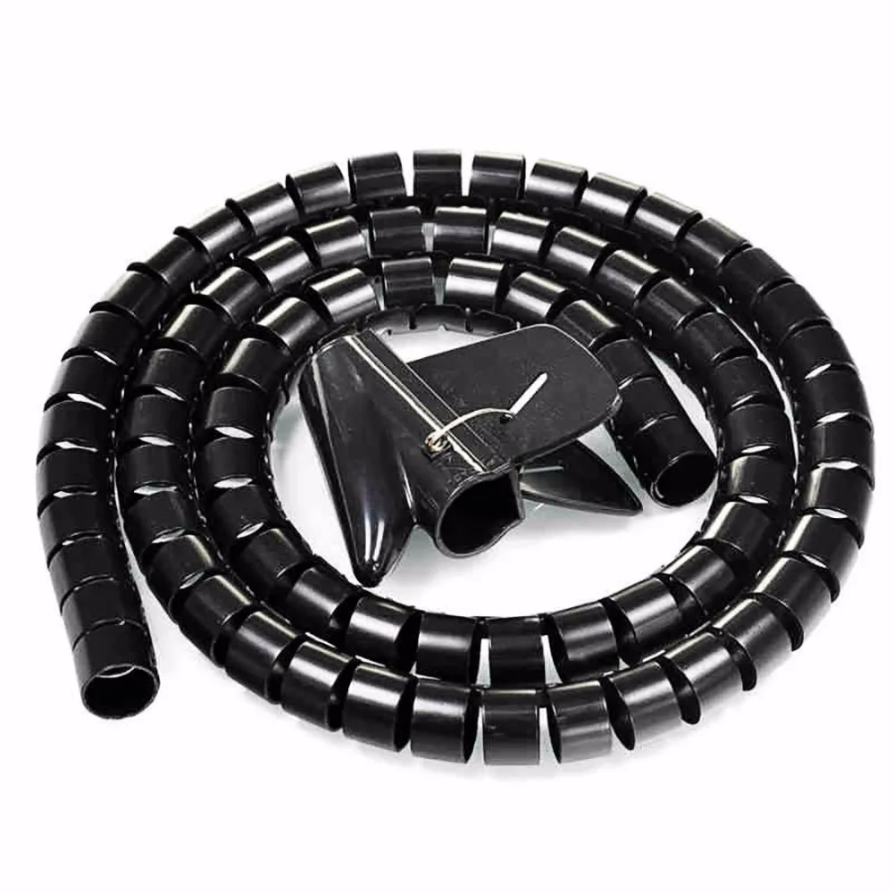 

CABLE SPIRAL WRAPPING BAND 1,5m x 28mm FLEXIBLE CONDUITS TUBE grey WITH TOOL