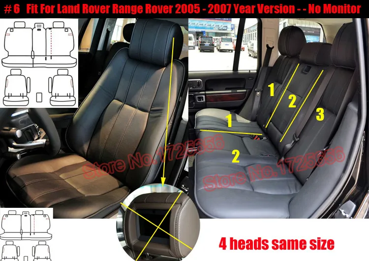 AutoDecorun пользовательские кожаная обивка из ПВХ сиденье для Land Rover Range Rover автомобильные чехлы на сиденья комплекты подушки опоры протектор Аксессуары