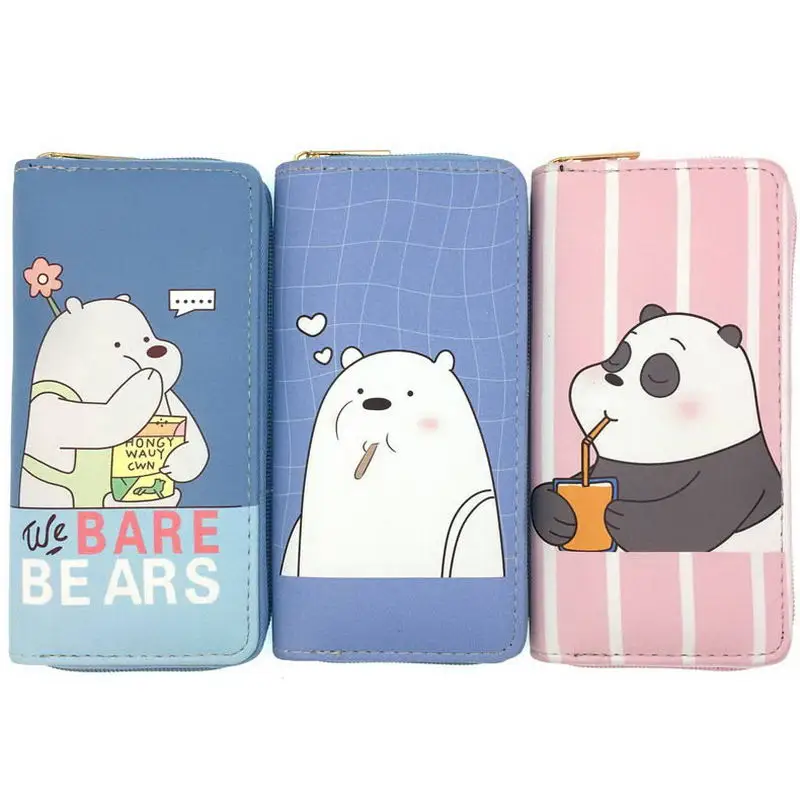 

KANDRA Panda Bear Leather Wallet Zip Around PU Long Wallets Fashion Women Designer Clutch Purse Girl Cute Coin Purse Card Holder