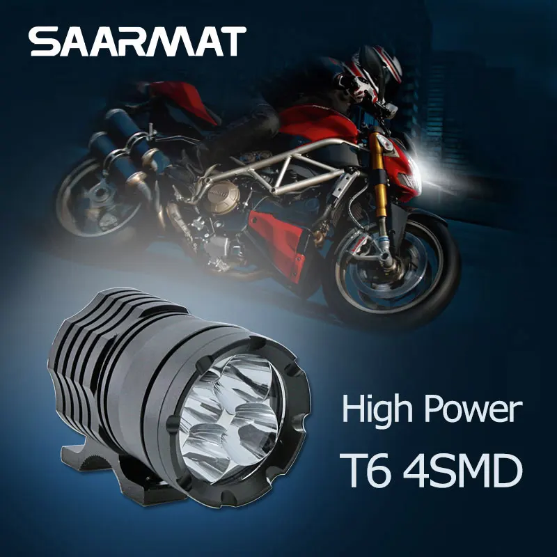

1X 40W 4000LM Motorbike U2 Chips LED Headlight Spotlight Driving Fog Head Light For Honda Hyosung Kawasaki KTM Motorcycle