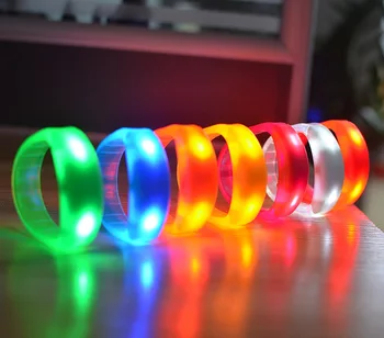 

200pcs Sound Control Led Flashing Bracelet Bangle Wristband Music Activated Night light Club Activity Disco Cheer toy