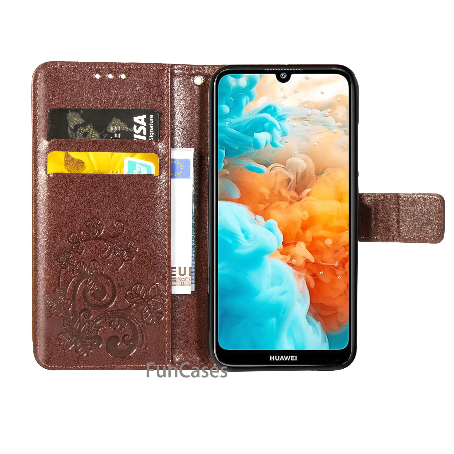 Флип кожаный чехол для Fundas huawei Y6 2019 (2019) Coque Y 6 Prime Чехол книжка мобильного