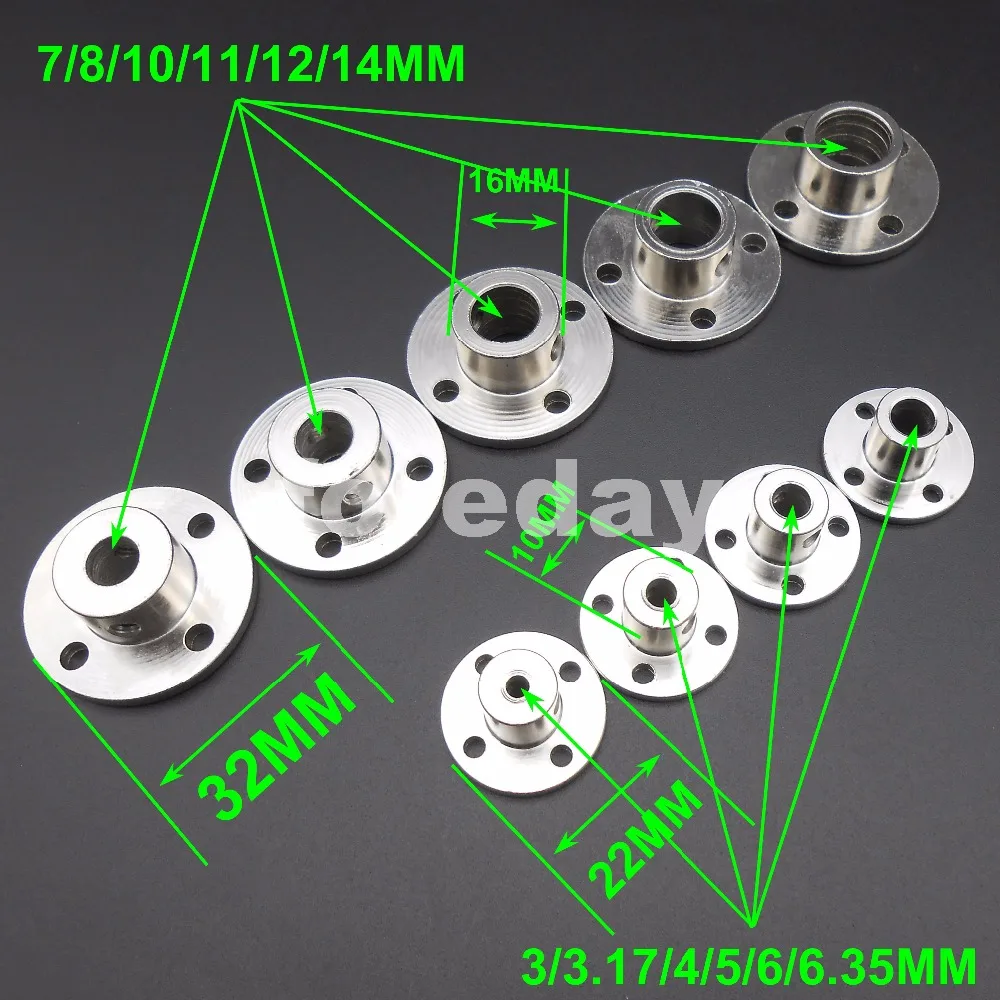 

10PCS X3MM 3.17MM 4MM 5MM 6MM 6.35MM 7MM 8MM 10MM 11MM 12MM 14MM Rigid Flange Coupling Motor Shaft Coupler*FD368-376/FD122-124