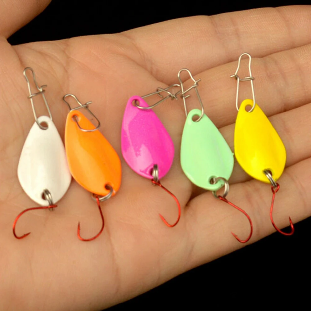 Buy 1 set of 5 Metal Spoon Hook Fishing Lures Bait