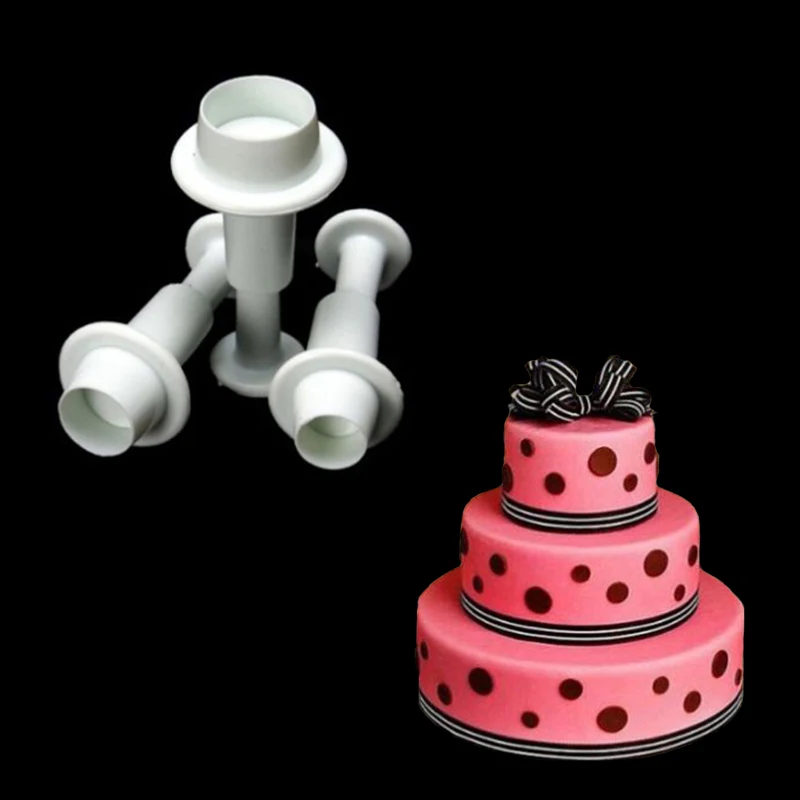 

3Pcs/set Round Dots Plunger Cookie Cutter DIY Baking Molds Sugarcraft Confectionery Pastry Fondant Cake Decorating Tools