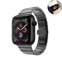 Роскошный ремешок для Apple watch 44 мм 40 мм iWatch 38 мм 42 мм металлический браслет для часов из нержавеющей стали Apple watch 5 4 3 2 1