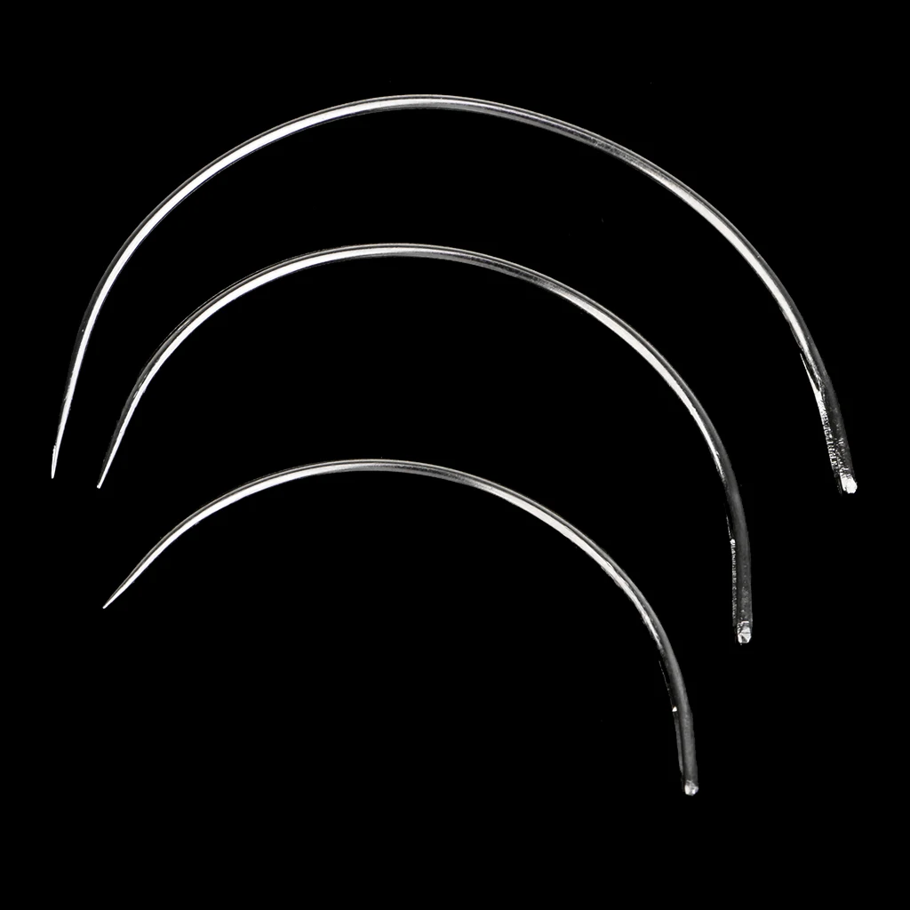 3 Pieces Leather Craft Hand Tool All-Purpose Special Sewing Curved Needles