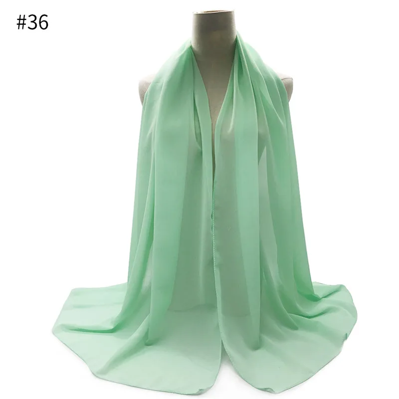 Горячая Распродажа, однотонный шифоновый хиджаб с пузырьками, шарф, шарфы, модный мусульманский головной убор, популярные хиджабы, великолепный шарф, 10 шт./лот - Цвет: 36