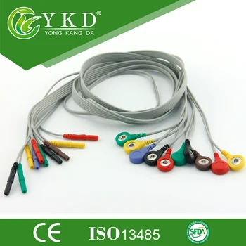 

Free shipping Din 1.5 style 10 lead Holter ecg cable snap IEC