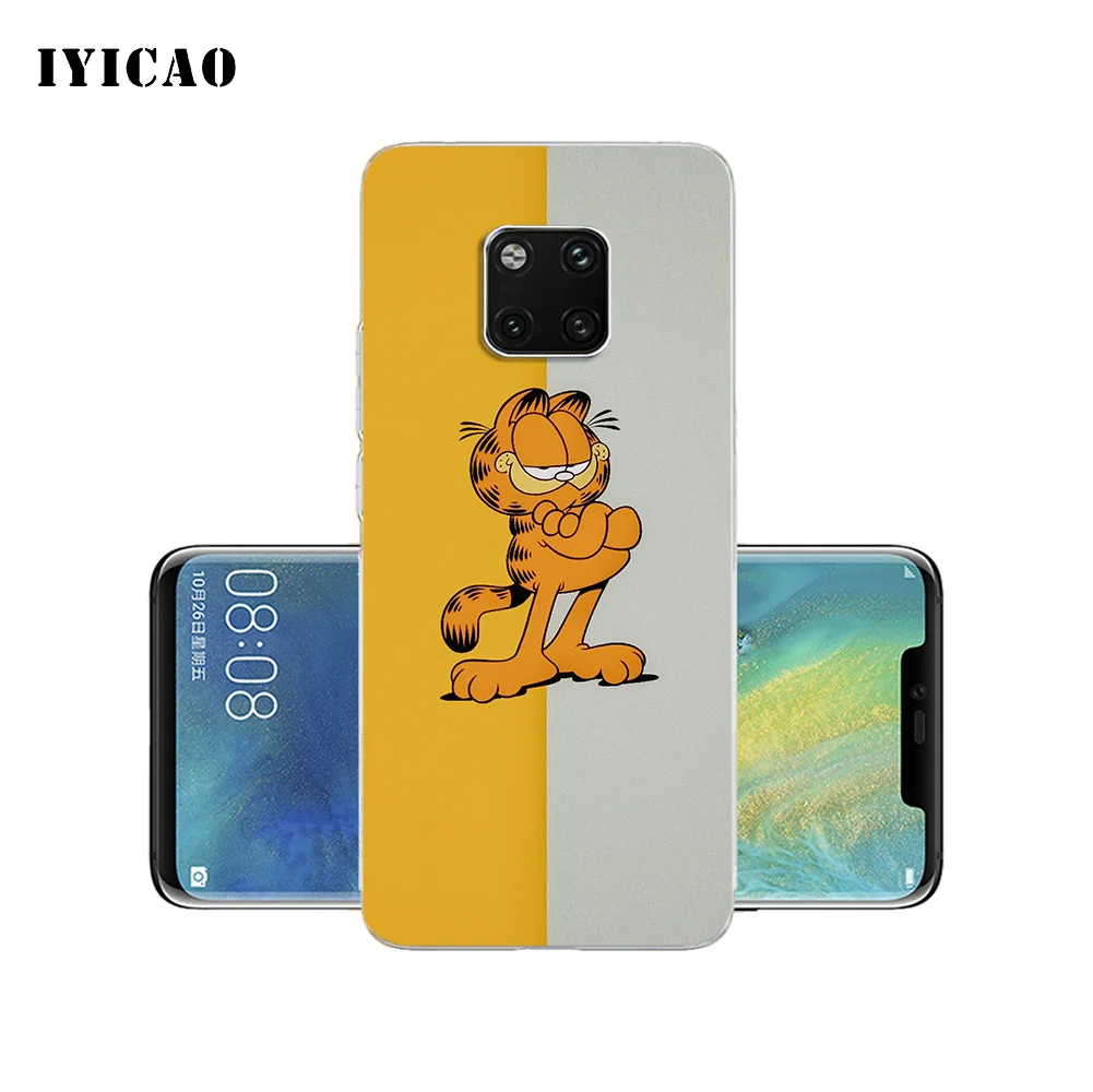 IYICAO Garfield Мягкий силиконовый чехол для телефона с кошкой Huawei Mate 10 20 Lite Pro Nova 2 2i 3 3i 4