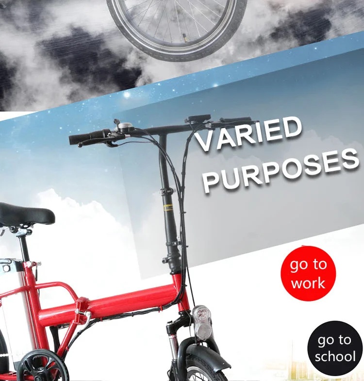 Top 36V 250W Folding Electric Bicycle 20” bike Rear Hub Motor 36V 10ah Lithium Baattery 6 Speed velo electrique bicicleta electric 2