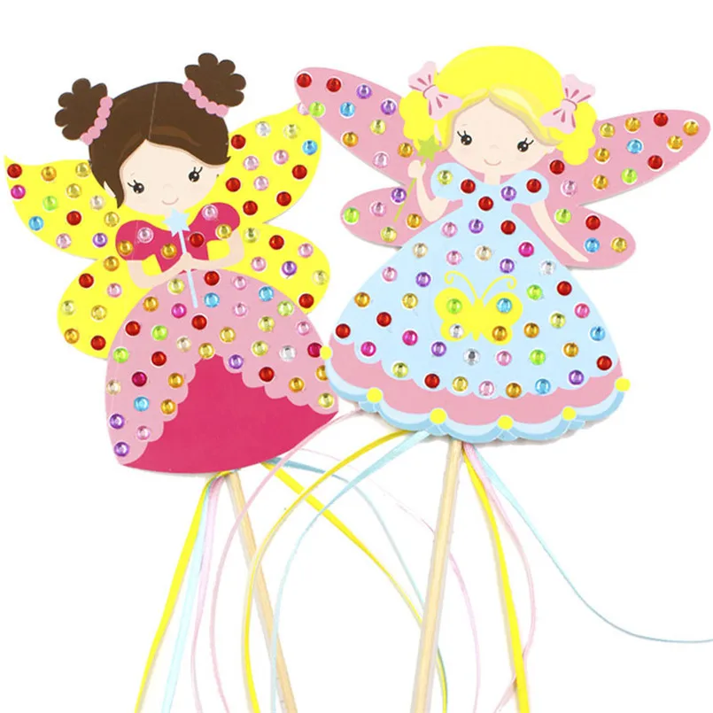 4 шт./компл. 3D DIY Красочные принцесса трость Фея Алмаз волшебная палочка девушки игрушки материал ручной работы упаковка художественные