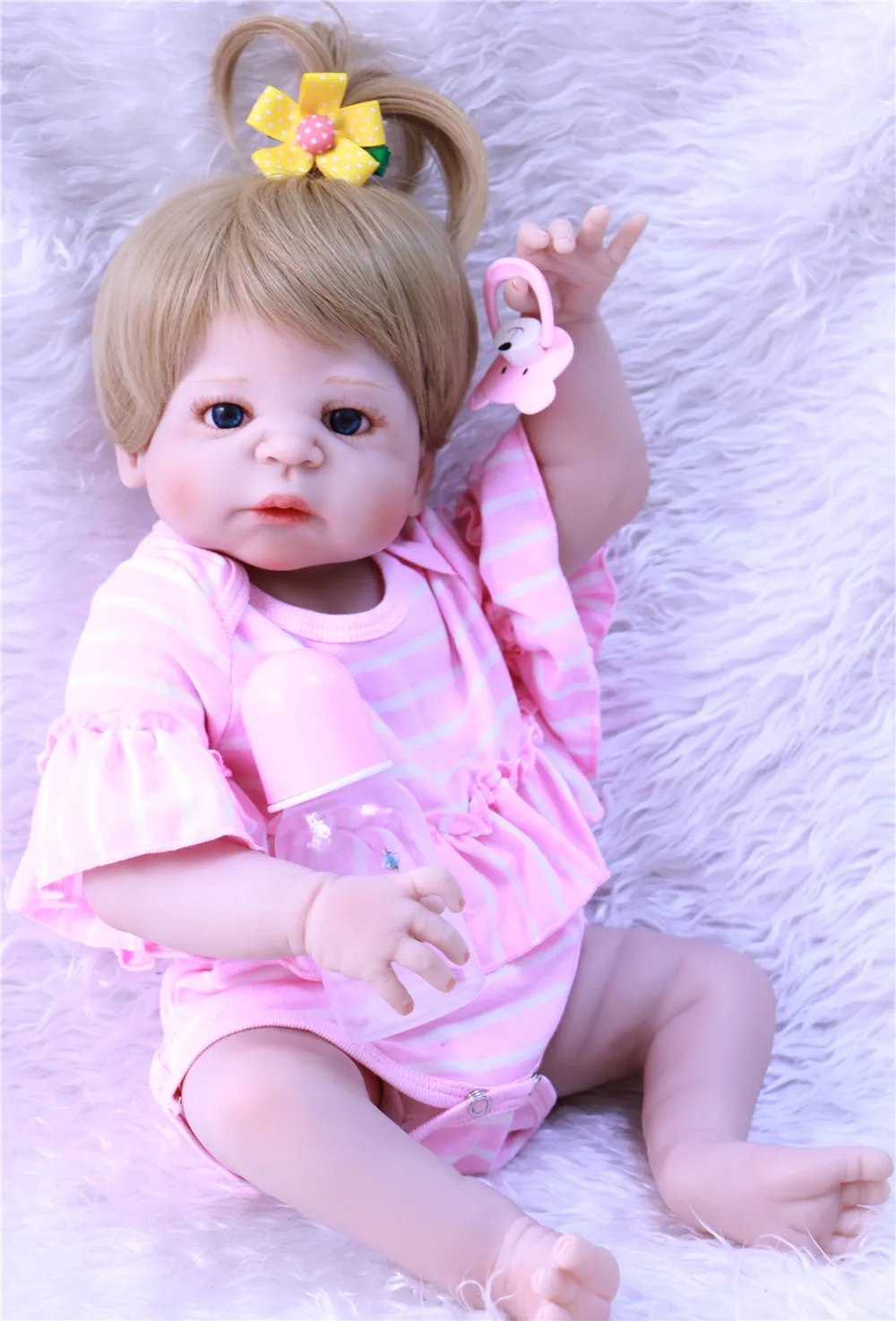 Новорожденные силиконовые куклы Bebe Reborn 22 дюйма виниловые реалистичные Гладкие