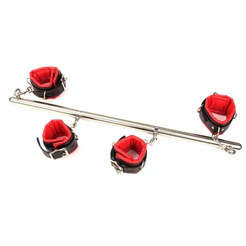 

BDSM Toys Stainless Steel Adjustable Spreader Bar Bondage Set Unisex Sex Slave Handcuffs Ankle Cuffs Fetish Restraints Shackles