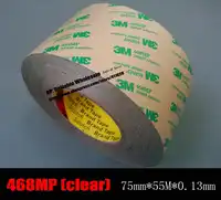 (75mm *55M *0.13mm) 3M 468 MP 200MP Adhesive Laptop Phone NampePlate Switch Glue High Temperature Resistant Double Sided Tape