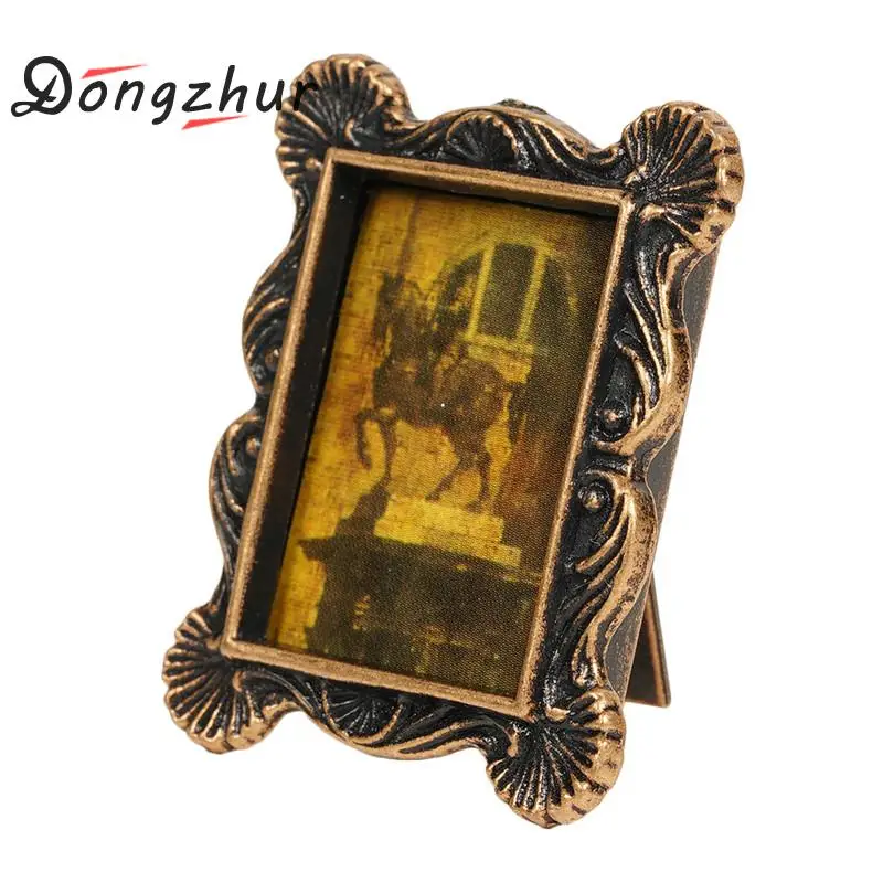 

Dongzhur Texture Metal Retro Frame Dollhouse Miniatures 1:12 Accessories DIY Doll House Mini Accessories Dollhouse Decoration