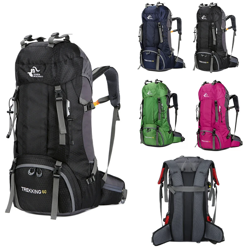 

50 - 70L Large Capacity Nylon Camping Hiking Backpack Camping Trekking Travel Bag Rainproof Outdoor Bag with Rain Cover XNC