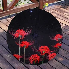 Paraguas chino de papel en aceite para mujer, disfraz antiguo Hanfu de seda, decoración de fotografía para baile, 82cm