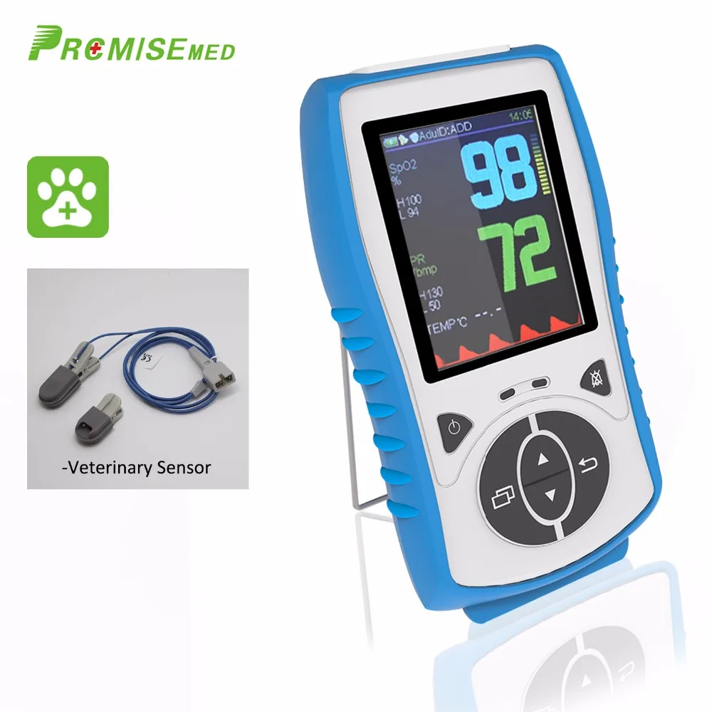 

Veterinary Sensor, Handheld Pulse Oximeter, Temperature Probe Blood Oxygen Monitor, 2.8 LCD, Pulse Blood Oximetro, CE Approval