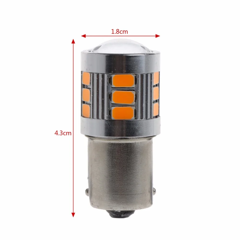 

1Pc Amber Light DC 12V 18 SMD BAU15S 5730 LED Bulb Turn Indicator Signal Brake Tail Light High Quality