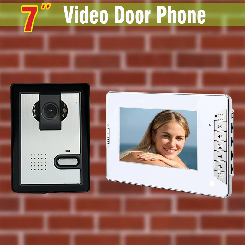 7 Inch Monitor Video Door Phone Intercom Doorbell Camera Video Intercom Home Door video intercom system 1-Camera + 1-Monitor