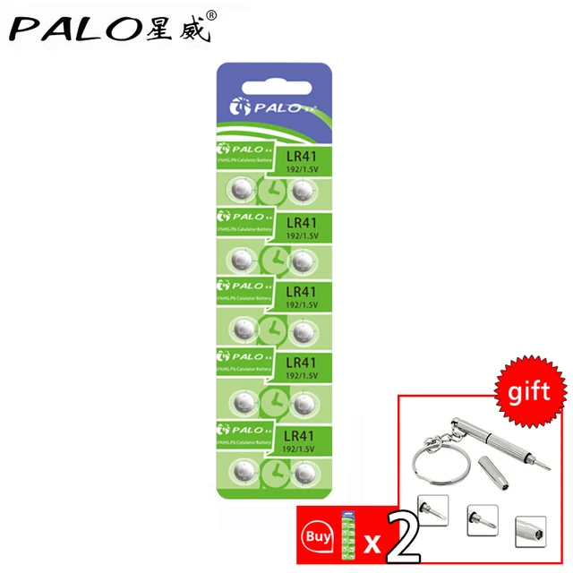 PALO LR41 battery 100 Original Cheap 10pcs LR41 1.5V Button Coin Cell