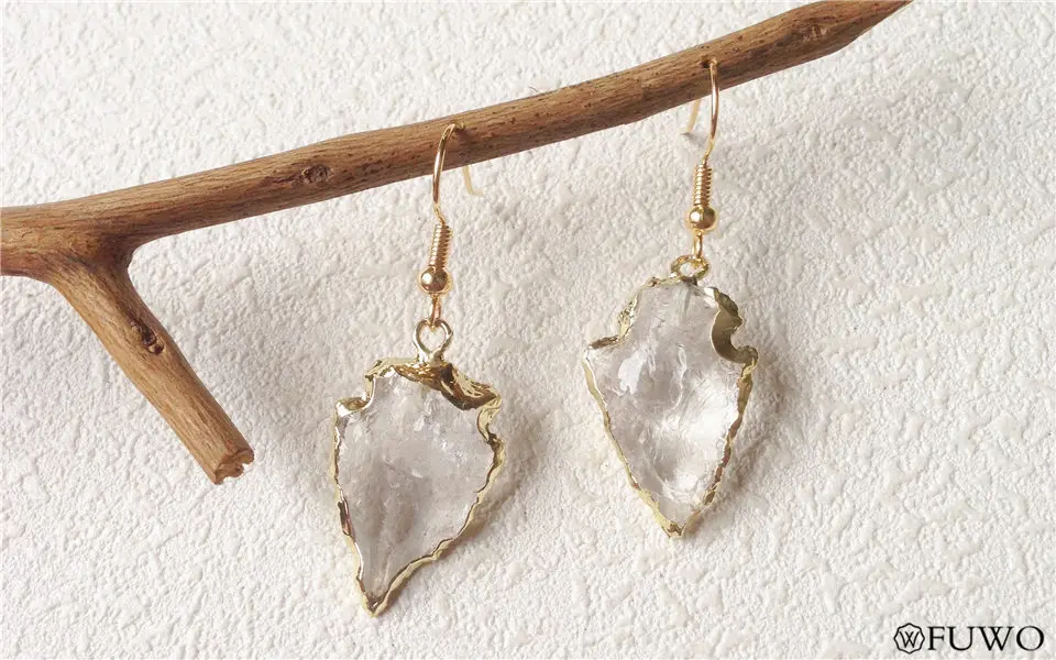 Natural Clear Quartz Earrings 11